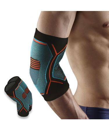 Amtrak Elbow Support Brace 2Pcs for Men and Women Anti-slip Compression Elbow Sleeves for Tennis Elbow Golfers Elbow Arthritis Weightlifting Tendonitis Joint Pain Relief Moisture Wicking(L) L Colorful