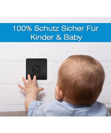 Norjews Child Locking Socket Protection (20 Pieces) - Rotary Mechanism Safety for Babies & Children - Black Socket Fuse - Buy Online on GoSupps.com