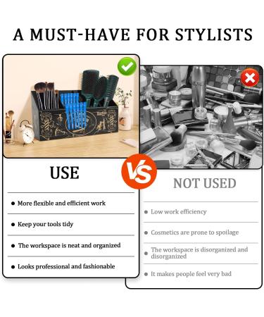 Hairdressing Scissors Holder Shears Block 5 Compartments Barber Shop Scissor Organizer Stand with Removable Sponge Liner Hairdressing Tools Storage Box for Hairstyling Combs Clips Brushes - Buy Online on GoSupps.com