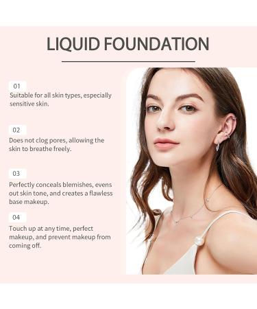  Esncddym Moisturizing Foundation Makeup Lightweight Foundation for Oily Skin | Lightweight Makeup Base Moisturizing Foundation Long Lasting Full Coverage Oil Control Cover - Buy Online on GoSupps.com