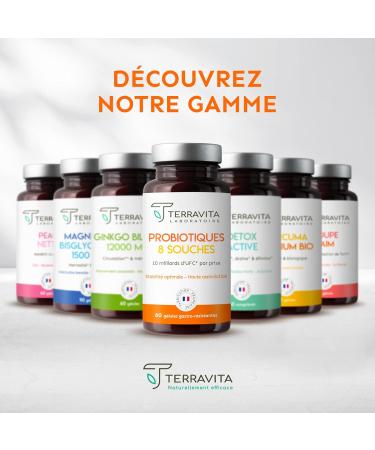 Probiotiques Flore Intestinale | Microbiote et Sant Digestive | 8 Souches Bio-actives dont Lactobacillus Reuteri et Acidophilus | 60 G lules Gastro-r sistantes | Made in France | Terravita - Buy Online on GoSupps.com