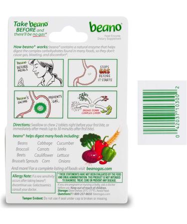 Beano Food Enzyme Dietary Supplement Tablets - 100 Count (Pack of 2) - Digestive Support - Buy Online on GoSupps.com