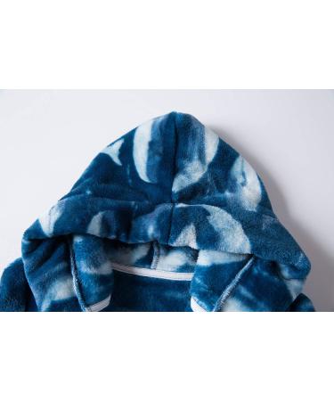 Buy XINNE Boys Girls Soft Bathrobe - Cute Ocean Blue Flannel Hoodie Pajamas for Toddlers & Babies - Perfect Sleepwear Sizes 120/5T - Buy Online on GoSupps.com