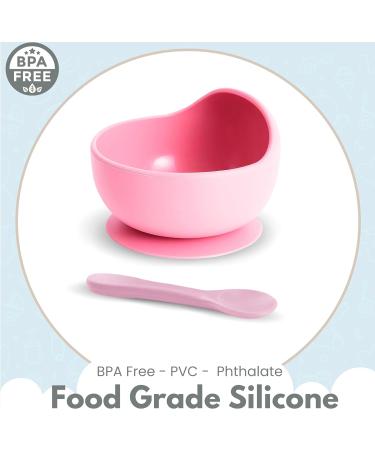 Xabono BPA-Free Baby Suction Plate Set with Silicone Spoon - Pink | Easy-to-Clean Suction Bowls for Baby's First Foods (SBBUK2022) - Buy Online on GoSupps.com