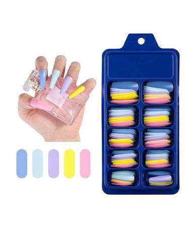 100pc Mixed Color Extra Long Coffin False Nails - Colored Acrylic Nail Tips for Women, Girls, Kids - 10 Sizes (Mixed Color A) - Buy Online on GoSupps.com