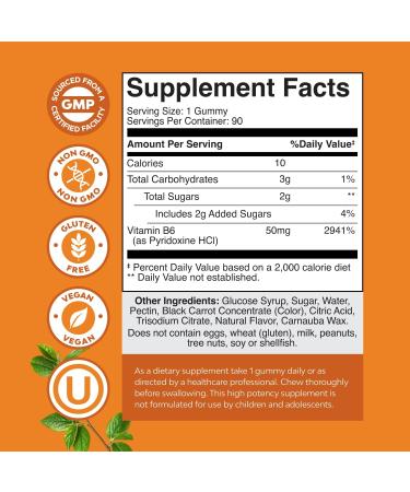 Bundle of Water Away Herbal Diuretic Pills High Strength with Dandelion Leaf Extract & Green Tea for Bloating Relief and Potent Vitamin B6 Gummies - 50mg Per Serving for Immune Nerve & Mood Support - Buy Online on GoSupps.com