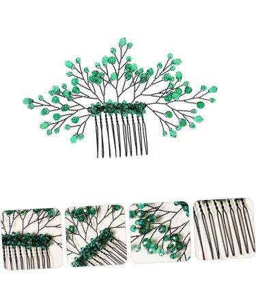 VINTORKY Green Branches and Leaves Hair Comb Crystal Bride Wedding Hair Comb Bride Crystal bridal hair comb rhinestone barrettes crystal leaf hair comb bridesmaid vintage rhinestones Metal - Buy Online on GoSupps.com