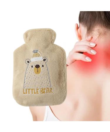Heat bottle 500ml portable cartoon water bag heat bottle bags to relieve the neck back waist and leg juzinqu brown bear