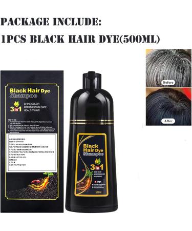 500ml shampoo for black hair instant hair shampoo hair color shampoo for gray hair natural 3in1 hair color shampoo for men and women 2 - Buy Online on GoSupps.com