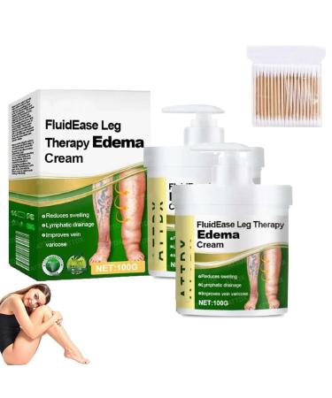 2025 New FluidEase Leg Therapy Edema Cream Anti Swelling Cream for Legs Natural NonGreasy Fast Absorbing Reduce Leg Swelling Naturally for Women and Men 2 pieces