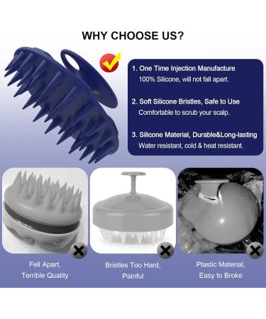 Beautail Scalp Massage Brush - Silicone Shampoo Brush for Hair Growth & Peeling Suitable for Men Women & Pets - Dark Blue - Buy Online on GoSupps.com