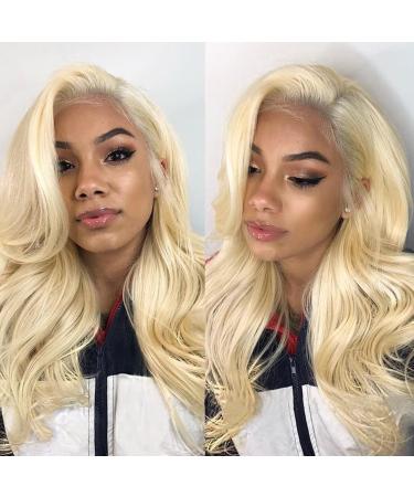 QAVA 613 Blonde Human Hair Wig 180% Density 18 Inch Body Wave HD Lace Front Wigs Human Hair Pre Plucked For Women Brazilian Virgian Hair 13X4 Frontal Wigs Human Hair With Baby Hair Can be Dyed 18 Inch 613 Body Wave Wig