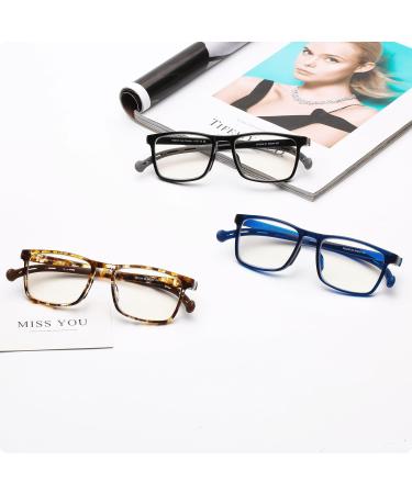 DOOViC Blue Light Filter Reading Glasses - Square Frame Large Lenses Prescription 1216 Black (2.25x) | Shop Internationally - Buy Online on GoSupps.com