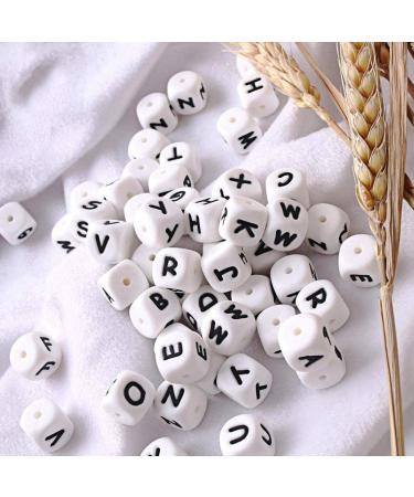 Silicone Letters Pearls - 104pc Alphabet Cubes 12mm DIY Kit for Pacifier Chains Necklaces & Bracelets - Baby Teething Chew Beads - Buy Online on GoSupps.com