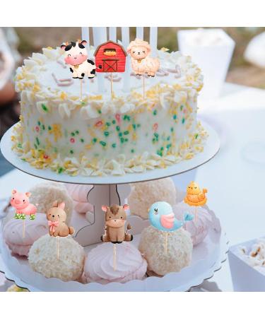 SLOCIEGO Farm Cupcake Topper - 40 PCS Farm Animals include Pig Cow Horse Chicken Cake Topper Party Decorations for Kids Birthday Baby Shower Barnyard Cartoon Cupcake Topper Picks Party Supplies - Buy Online on GoSupps.com