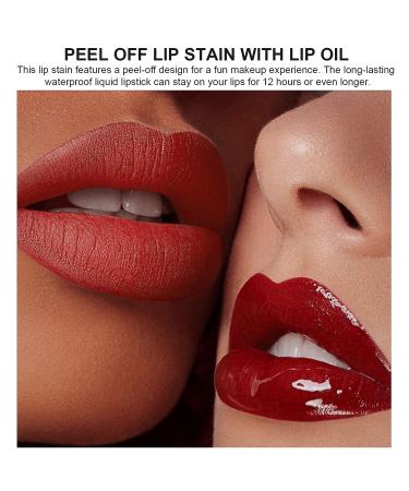 5 Colors Lip Stain Set with Long Lasting Peel Off Formula and Lip Oil - Transferproof Matte Finish Lip Makeup Kit for Women - 0.67 oz Set A - Buy Online on GoSupps.com