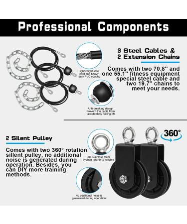 Weight Cable Pulley System Gym  SERTT Upgraded Cable Pulley Attachments for Gym LAT Pull Down  Biceps Curl  Tricep  Arm Workouts - Weight Pulley System Home Gym Add On Equipment - Buy Online on GoSupps.com