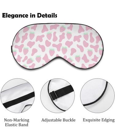 Shop Strawberry & Pink Cow Skin Sleep Mask for Women | Adjustable Eye Shades with Elastic Strap - International Shipping Available - Buy Online on GoSupps.com