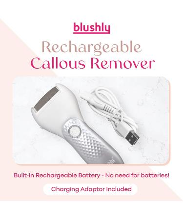 Blushly Rechargeable Foot Callus Remover - Electric + Interchangeable Heads - Smooth & Soft Feet - Heel Callus Remover - Buy Online on GoSupps.com