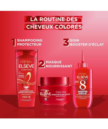 L'Or al Paris - Color Protection Care Shampoos for Colored or Highlighted Hair - Nourishes Protects & Revives Color - Enriched with Vitamin Cg and UV Filters - Elseve Color-Vive - Pack of 3 x 350 ml - Buy Online on GoSupps.com