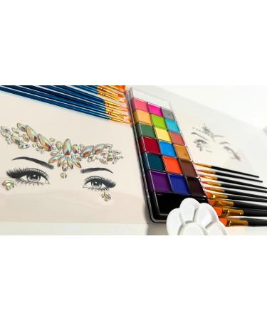 QV-Face and body paint kit professional non toxic hypoallergenic makeup for kids pregnancy adults and party washable facepaint oil based. pinturas para pintar caras de ni os Halloween