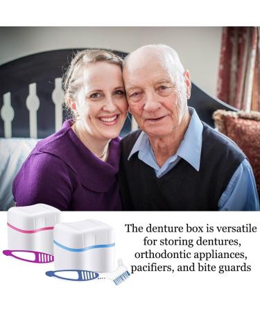 Buy Denture Care Kit: 2 Tooth Plaster Boxes & Toothbrushes for Adults | Clean & Store Your Dentures | Fast International Shipping - Buy Online on GoSupps.com