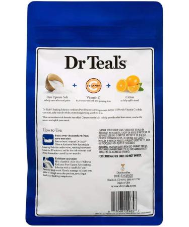 Dr Teal's Epsom Salt Bath Combo Pack (6 lbs Total) - Restore & Replenish Pink Himalayan + Glow & Radiance Vitamin C & Citrus Oil - Buy Online on GoSupps.com