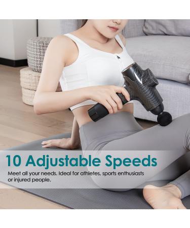Lairlux EM-03 Deep Tissue Percussion Massage Gun for Muscle Fatigue Relief (Black) - Buy Online on GoSupps.com
