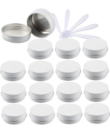 empty jars with lids cosmetic jar B0CL9KV58748 PC 10ml Blue Empty Round Aluminium Tins with Screw Lids Storage Jars Cosmetics Containers Pots with 6 Spatula (Color : Gold Size : 15ml) (Color : Bianc