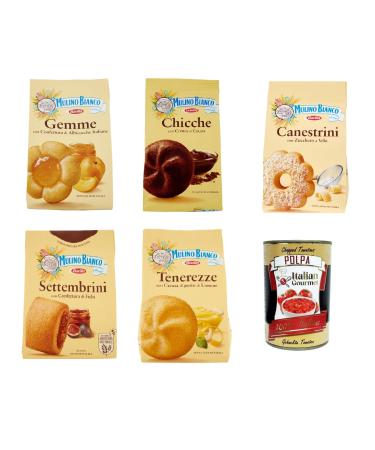 Italian Gourmet E.R. Mulino Bianco Dolcetti Lot de 5 biscuits sabl s mordre 4 x 200 g 1 x 300 g + 400 g + polpa gourmet italien 400 g