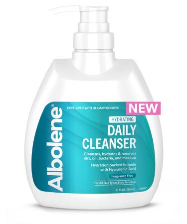 Albolene Daily Face Wash  Moisturizing Face Cleanser and Makeup Remover with Hyaluronic Acid  10 fl oz