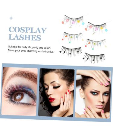 FOMIYES 6 Pairs Sequin False Eyelashes Lashes with Color Pride Makeup Color Lashes Lashes with Cosplay Fake Eyelashes Individual False Eyelashes Flower Stickers Miss Imitation Natural - Buy Online on GoSupps.com