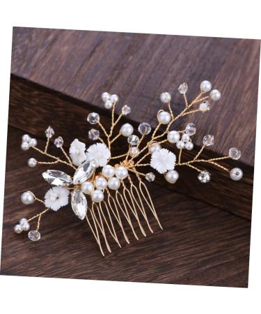 FRCOLOR Bridal Hair Comb Bridal Comb Crystal Headpiece Bridal Headpiece Wedding Comb Wedding Hair Combs Bridal Headdress Tiara Wedding Headpiece Bride Accessories Pearl - Buy Online on GoSupps.com