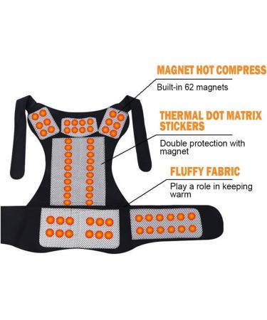 Derbut Turmaline Self-Warming Magnetic Therapy Posture Corrector - Back & Lumbar Support Belt for Pain Relief | Black Size Medium & XL - Buy Online on GoSupps.com