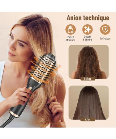 Bizcasa 1200W 4-in-1 Hot Air Brush - Professional Round Brush for Effortless Hairstyles | 3 Temperatures & 2 Wind Strengths | Ions Hair Dryer Black - Buy Online on GoSupps.com
