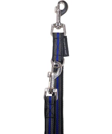 Adjustable Dog Linen Leash for Medium & Large Dogs - 2.80m Black-Blue | Durable Comfortable & Stylish - Buy Online on GoSupps.com