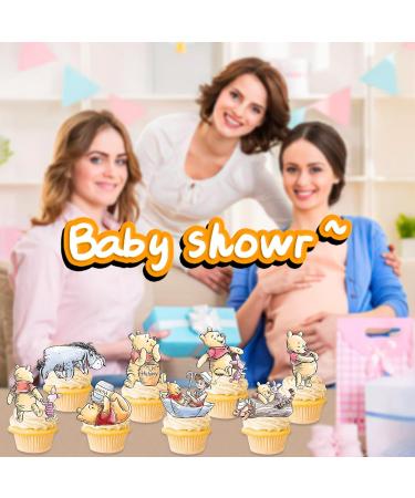 48Pcs Winnie Cupcake Toppers for The Pooh Birthday Party Cupcake Cake Decorations Cute Winnie Baby Shower Decorations - Buy Online on GoSupps.com