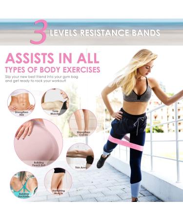 3 Levels Fabric Resistance Bands Set | Booty Bands for Legs & Butt | Non-Slip Exercise Loop Bands for Men & Women - Buy Online on GoSupps.com