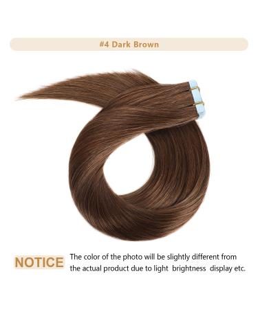 Yilite Tape Extensions - Real Hair Medium Brown 60cm | 20 Pieces 50g Invisible Silky Straight Skin Weft Extensions - Buy Online on GoSupps.com