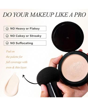 Mushroomhead Air Cushion BB Cream - Mushroom Head Foundation - Moisturizing BB Cream Foundation Long-Lasting Coverage of Blemishes for All Ivory - Buy Online on GoSupps.com