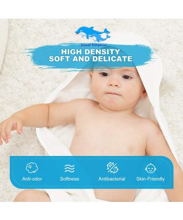 SWEET DOLPHIN Bamboo Baby Bath Towel - Ultra Absorbent Hooded Towels for Babies - Pack of 3 Soft Flowered Towels 30x30 Inch - Baby Registry Gifts - Buy Online on GoSupps.com