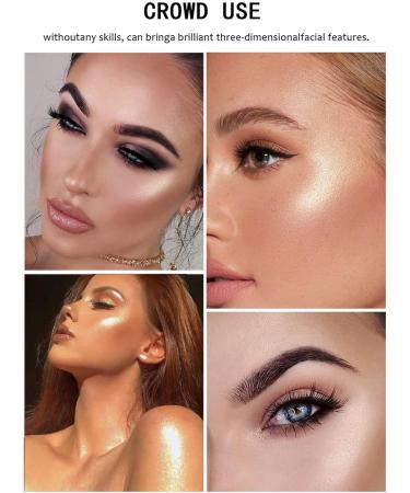 Highlighting Powder Glossy Glitter Highlight Contouring Palette Highlighter Makeup Palette Shimmer Contour Palette Powder Long Lasting Highlighter Powder (01# Pearl White) - Buy Online on GoSupps.com