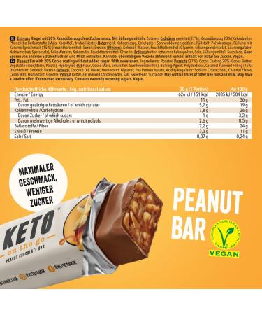 Ketofabrik Keto Bars - Peanut Flavor | 15x30g Low-Calorie Candy | Only 1g Sugar Per Bar | No Added Sugar Keto Snack - Buy Online on GoSupps.com