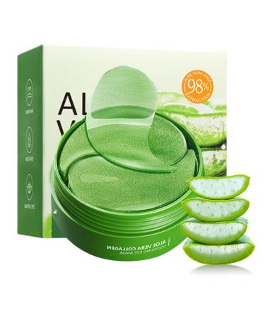 Aloe Vera Eye Patches for Dark Circles - Collagen under Eye Mask - Eye Bags Remover - Lasting Moisturizing - Relieves Dry Eyes - Eye Care Products