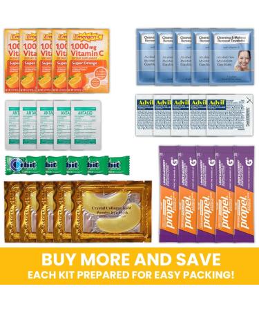 Bulk Hangover Kit Supplies for Bachelorette Parties, Weddings, Birthdays & Events - 7 Essential Recovery Items Per Set (10 Sets) - Buy Online on GoSupps.com