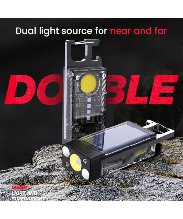 COB Keychain Work Light IPX6 Waterproof Keychain Flashlights with 9 Light Modes 1000 Lumens Bright Rechargeable Portable Small Flashlights Black - Buy Online on GoSupps.com