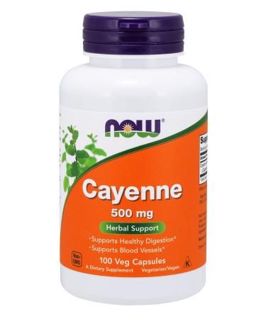 Now Foods Cayenne, 100 caps / 500 mg (Pack of 2)