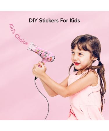 Buy Terviiix Mini Portable Travel Hair Dryer - 1000W Lightweight Blow Dryer with DIY Stickers & Dual Voltage for Kids | Ideal Travel Hair Care Solution - Buy Online on GoSupps.com