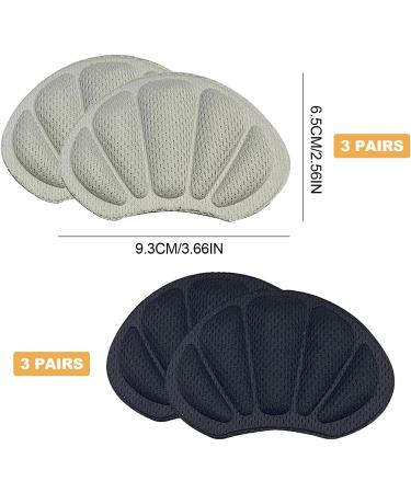 TSHAOUN 6 Pairs Heel Cushion Pads - Self-Adhesive Protectors for Shoes, Foot Cushions to Prevent Rubbing and Blisters - Black Grey - Buy Online on GoSupps.com