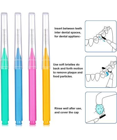 50-Piece Interdental Brush Set for Dental Hygiene - Orange Blue Green Pink - Buy Online on GoSupps.com